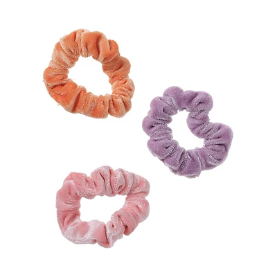 Kid's 3-Pack Velvet Pastel Mini Scrunchies