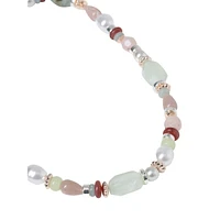 Beaded Semi-Precious T-Bar Necklace