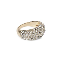 Goldtone and Pavé Dome Ring