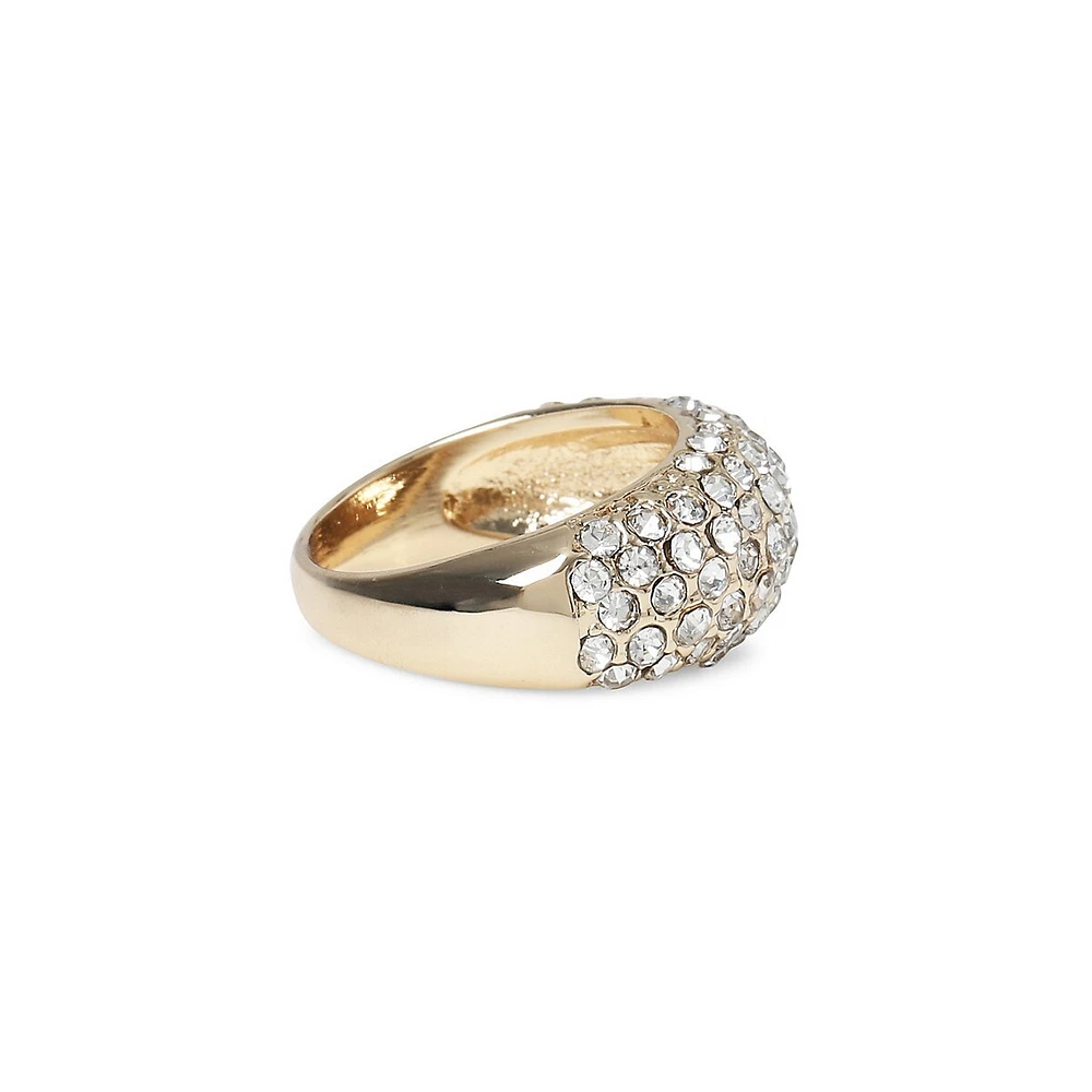 Goldtone and Pavé Dome Ring