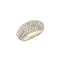 Goldtone and Pavé Dome Ring