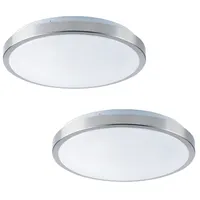 Set Of 2 Round Ceiling Lights With Integrated Leds 11" Diameters 15w From The Verona Collection
