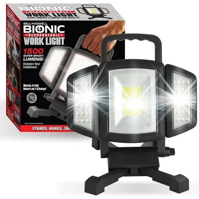 Bionic Worklight 1500 Lumens Portable Rechargeable Handheld Work Light