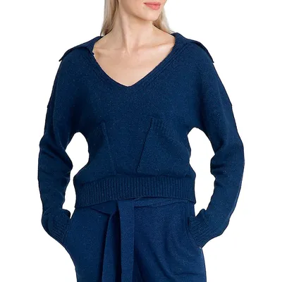 Beaufort Open-Neck Collared Sweater