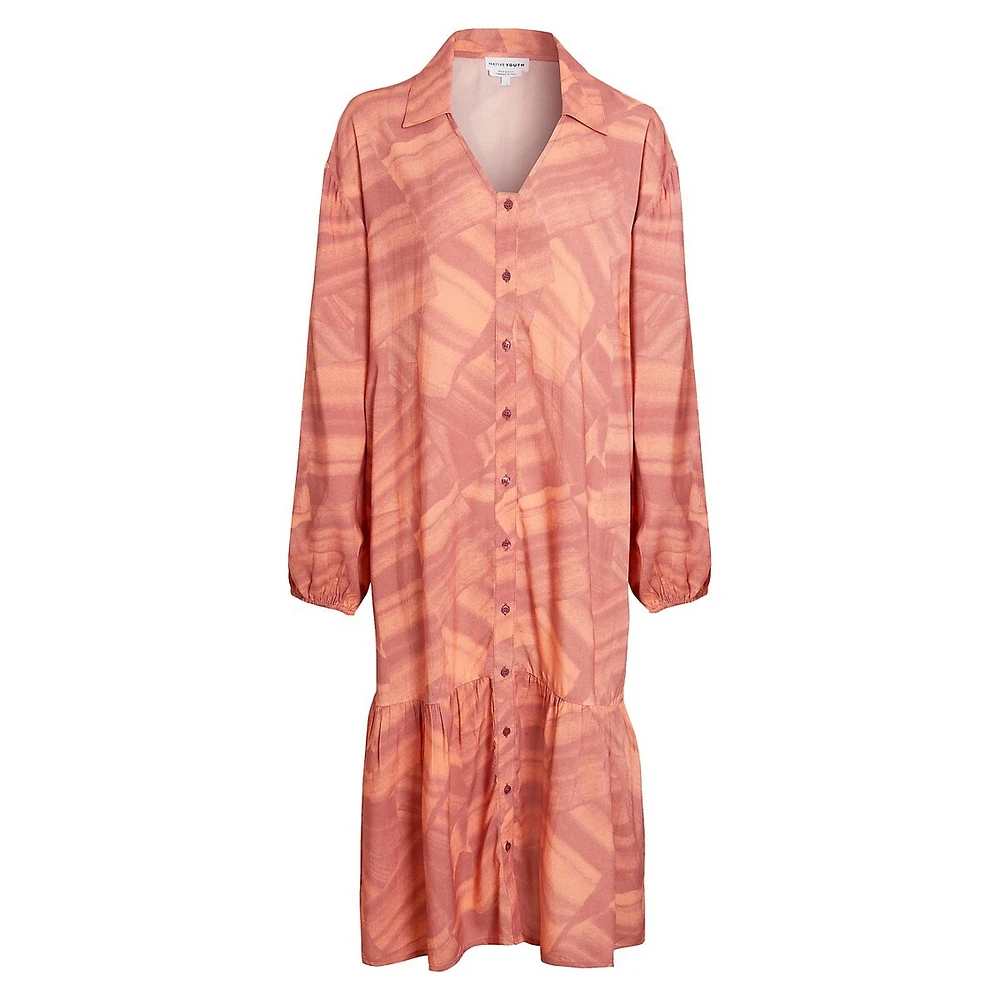 Abate Print Shirt Dress