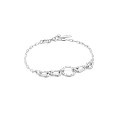 ​Chain Reaction Rhodium-Plated Sterling Silver Horseshoe Link Bracelet