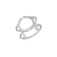 Spike It Up Rhodium-Plated Sterling Silver & Cubic Zirconia Ring