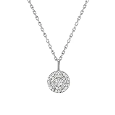 Glam Rock Silver Glam Disc Pendant Necklace