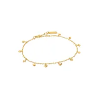 Rising Star 14K Goldplated Sterling Silver, Mother-Of-Pearl & Cubic Zirconia Star Drop Anklet