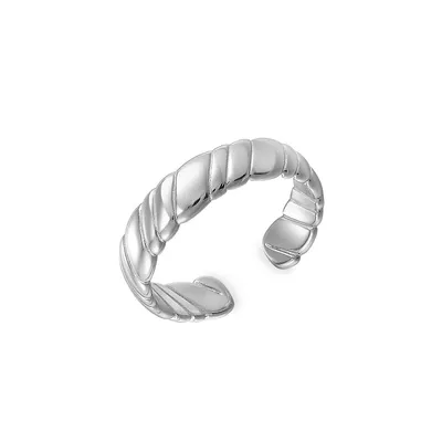 Smooth Operator Sterling Silver Smooth Twist Wide Band Ring