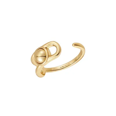 Spaced Out 14K Goldplated Sterling Silver Orb Claw Ring