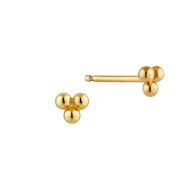 Modern Minimalism Triple Ball Stud Earrings