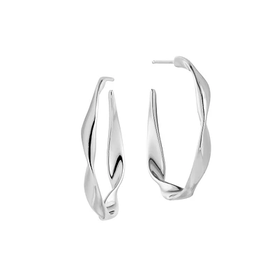Twister 925 Sterling Silver Hoop Earrings