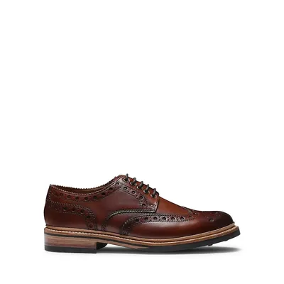 Archie Handpainted Brogue Leather Derby Shoes