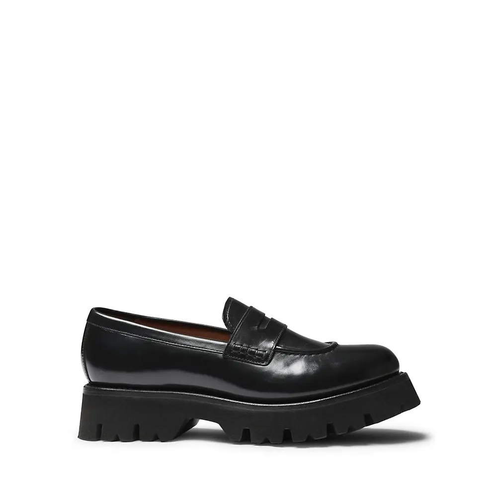 Hattie Chunky Sole Leather Penny Loafers