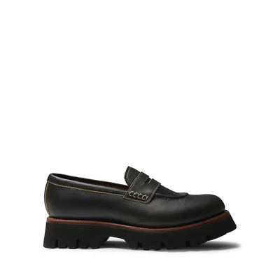 Hattie Chunky Sole Leather Penny Loafers