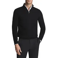 Funnelneck Half-Zip Wool Sweater