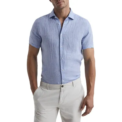 Holiday Slim-Fit Linen Shirt