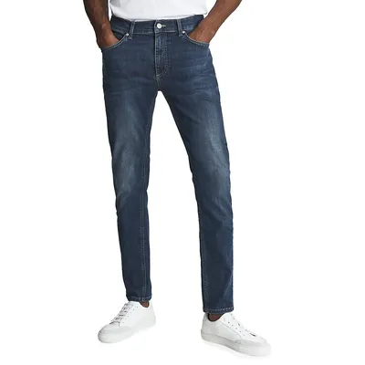 James Jersey Slim-Fit Washed Jeans