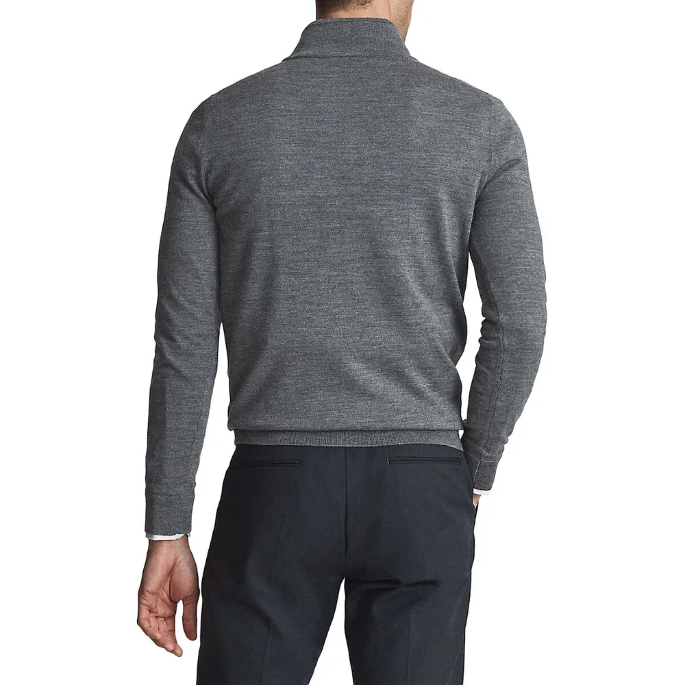 Pull col cheminée demi-zip en laine mérinos Blackhall