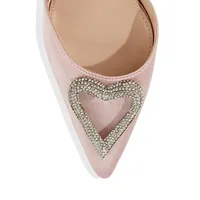 Cupid Heart Diamente Point-Toe Sandals