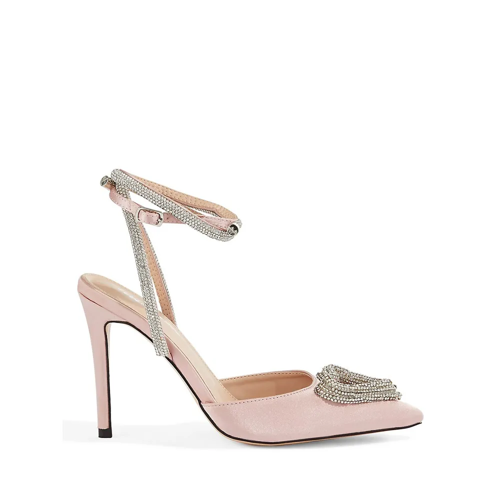 Cupid Heart Diamente Point-Toe Sandals