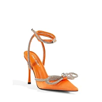Midnight Diamente Point-Toe Wrap Sandals