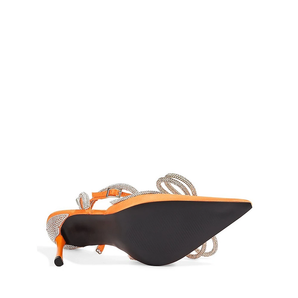 Midnight Diamente Point-Toe Wrap Sandals