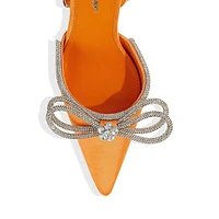 Midnight Diamente Point-Toe Wrap Sandals