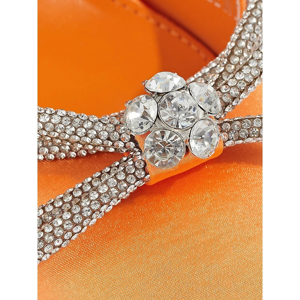 Midnight Diamente Point-Toe Wrap Sandals