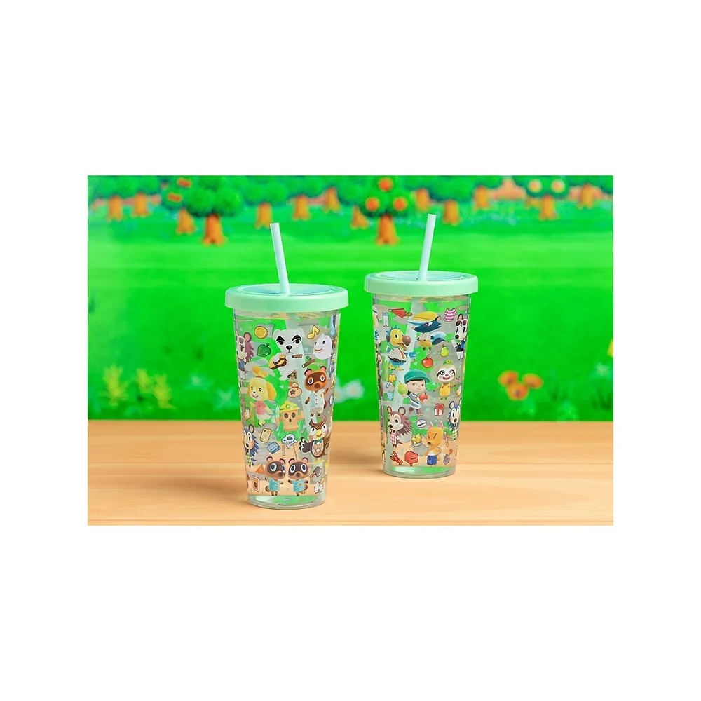 Animal Crossing Plastic Cup & Straw