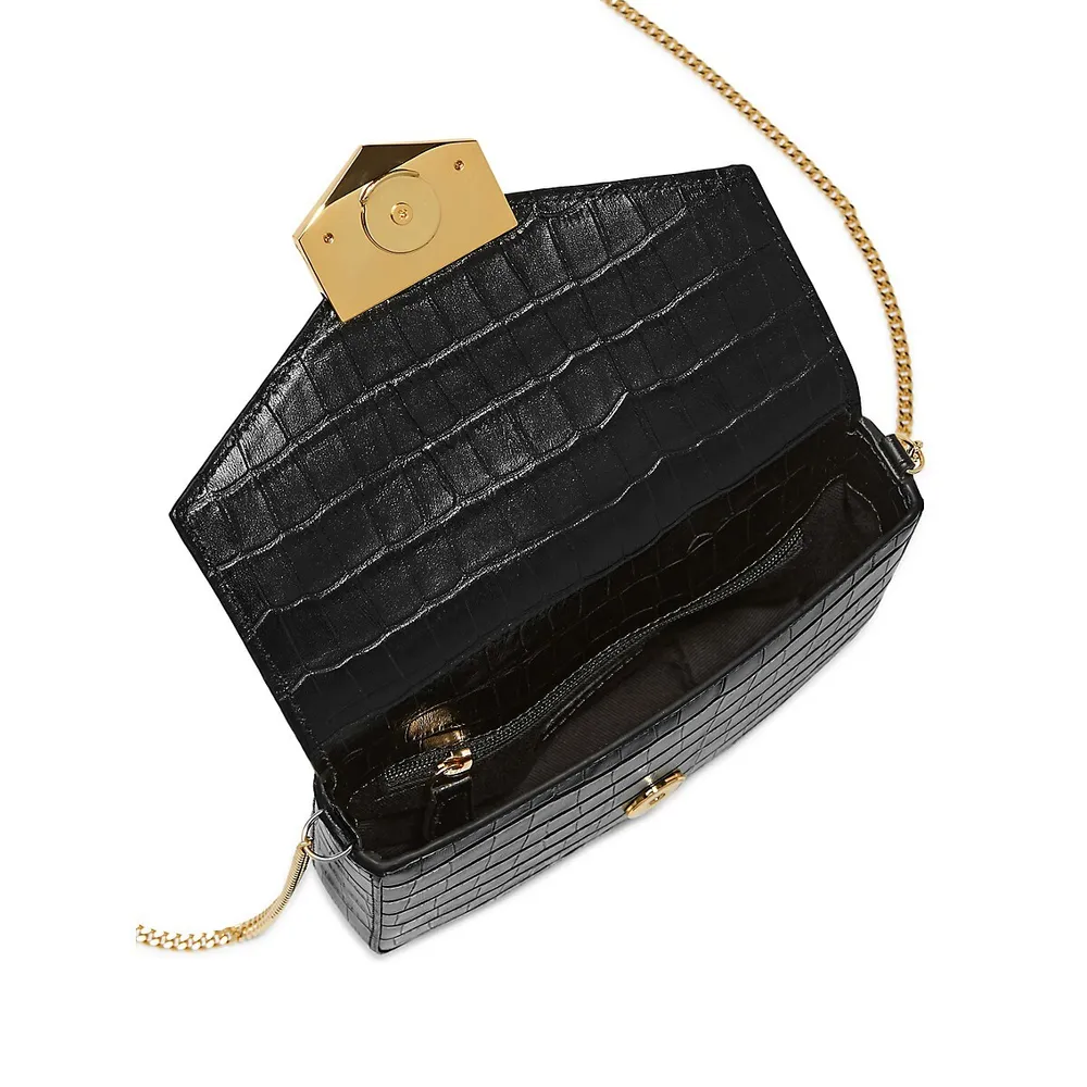 DeMellier London crocodile-embossed Leather Clutch Bag - Farfetch