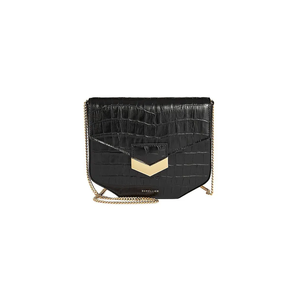 DeMellier London crocodile-embossed Leather Clutch Bag - Farfetch