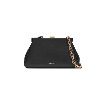 Cannes Chunky Chain Leather Clutch