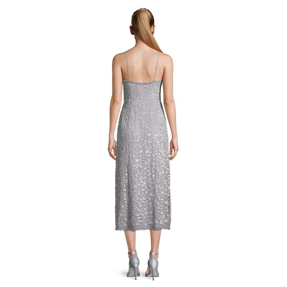 Fayette Sequin Midi Slip Dress