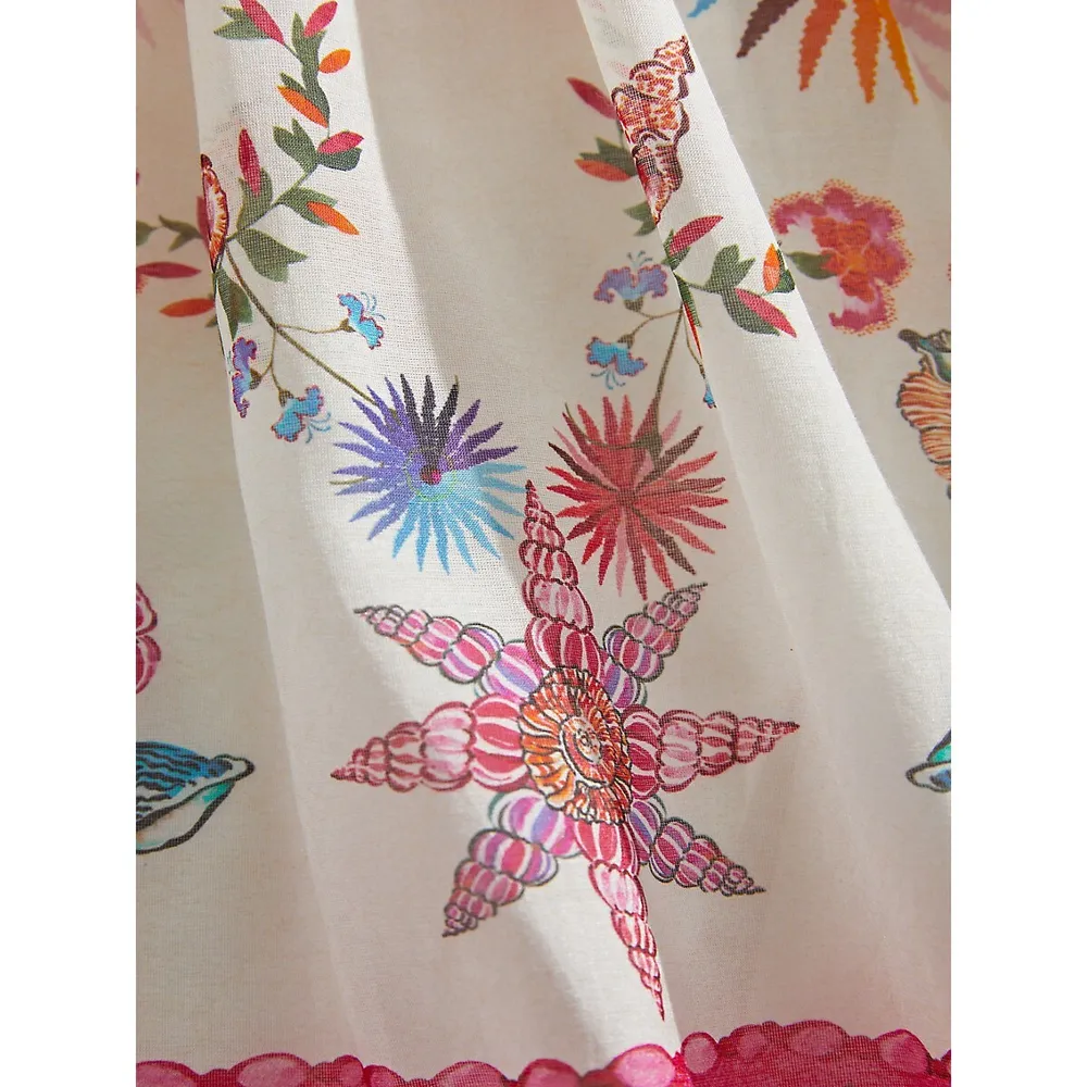 Naki Pinted Linen-Blend Strappy Maxi Dress