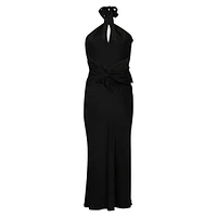 Halter Keyhole Maxi Gown