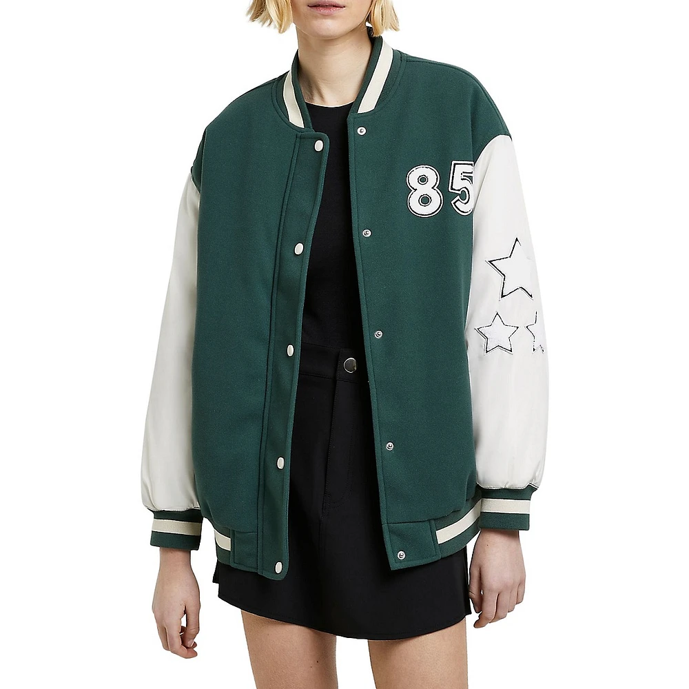 Oversized Varsity Bomber Jacket