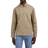 Zip-Neck Cotton-Lyocell Shirt
