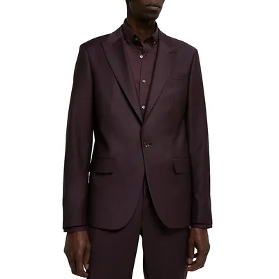 Skinny-Fit Wool-Blend Suit Jacket