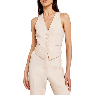 Sleeveless Single-Breasted Waistcoat