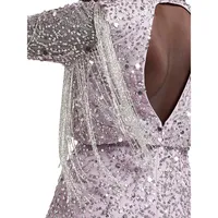 Sequin Tassel-Trim Mini Dress