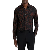 Leaf Print Stretchable Shirt