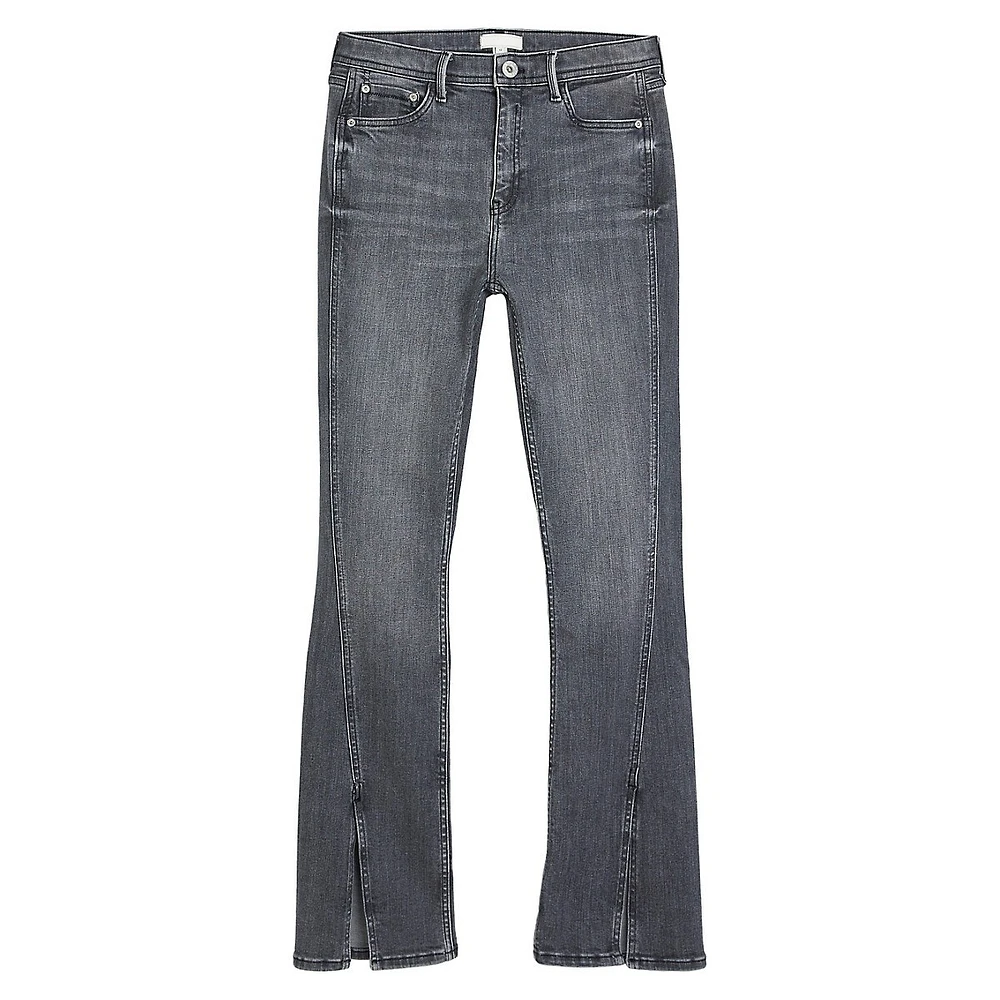 High-Rise Split-Hem Slim Jeans