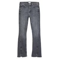 High-Rise Split-Hem Slim Jeans