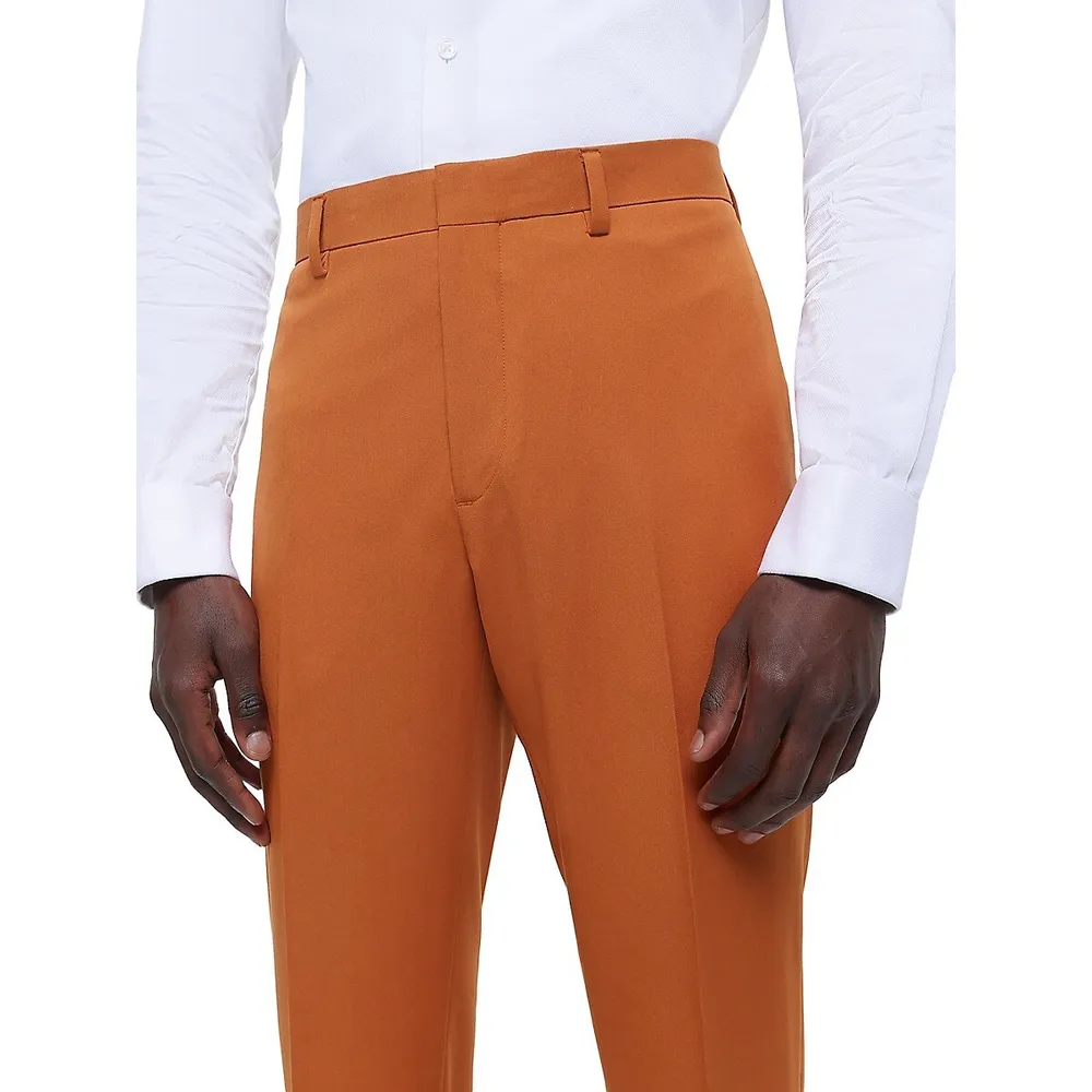 Flat-Front Knit Suiting Trousers