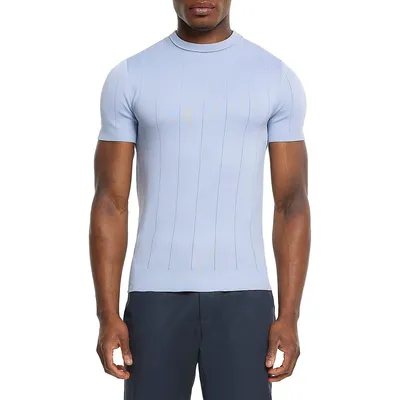 Slim-Fit Pointelle Stripe T-Shirt
