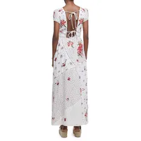 Floral Patchwork Embroidered Maxi Dress