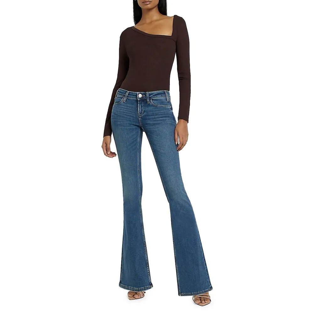 Low-Rise Flare-Leg Jeans