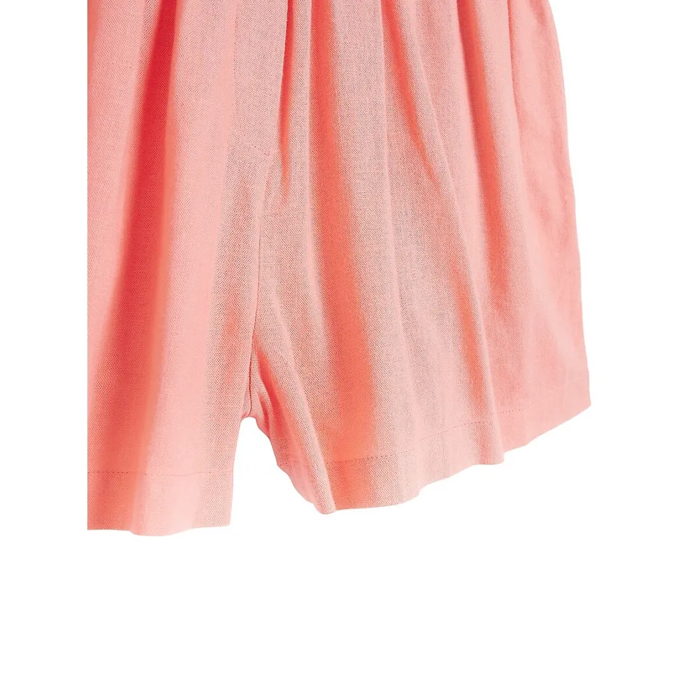 Linen-Blend City Shorts